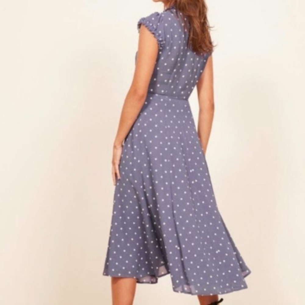 Reformation Gwenyth Wrap Midi Dress in Voila Polka Dot Size4 - Picture 3 of 3